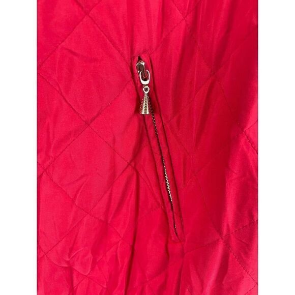 ALORNA Vintage red padded shoulder pads full zipper belted jacket coat 2X-3X - Picture 3 of 9